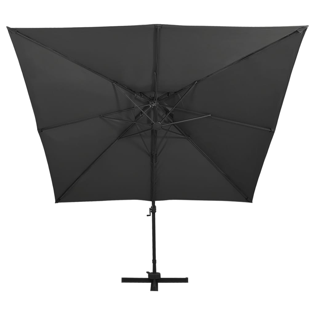 Vidaxl flydende parasol med dobbelt tag 300x300 cm sort