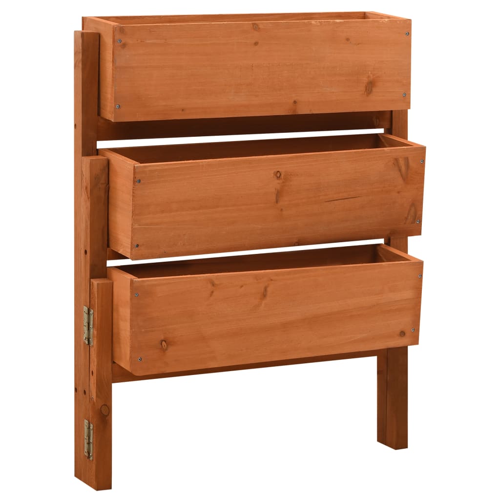 Vidaxl planter sammenfoldelig 60x14x75 cm solid fyrretræ orange