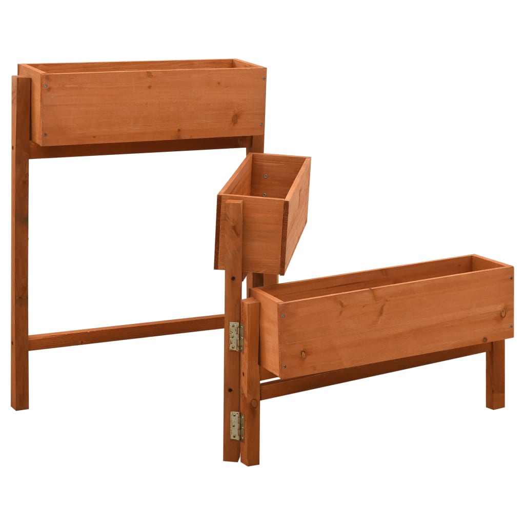 Vidaxl planter sammenfoldelig 60x14x75 cm solid fyrretræ orange