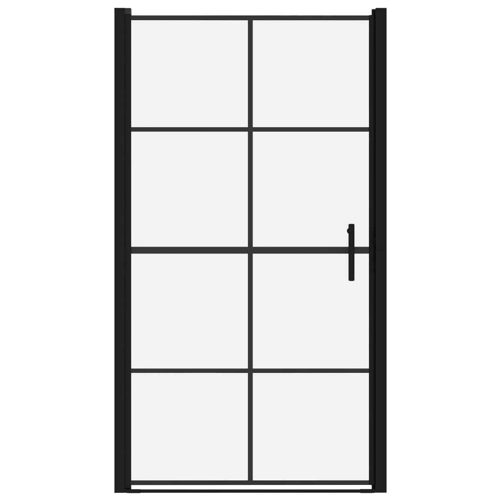 Vidaxl brusedør 100x178 cm hærdet glas sort