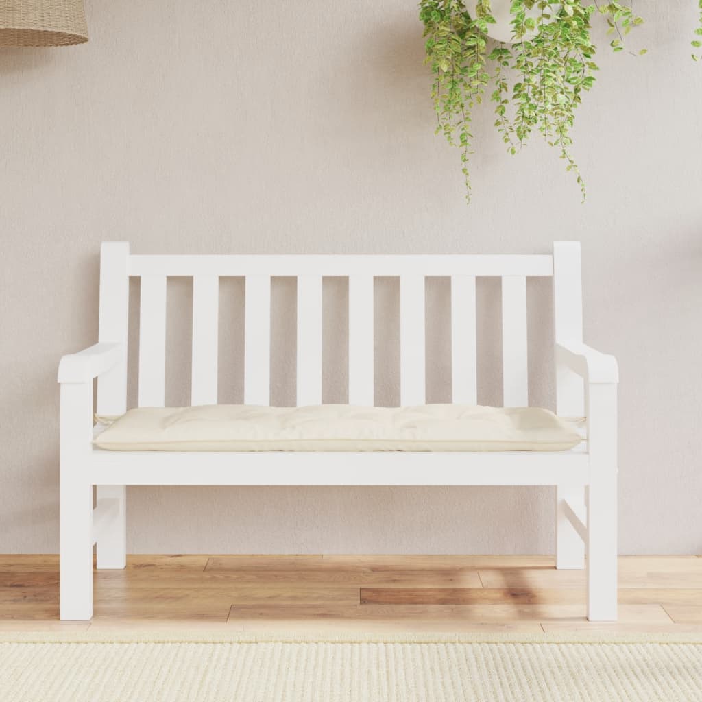 Vidaxl Garden Bench Pushion 120x50x7 cm Oxford Fabric Crème Farvet