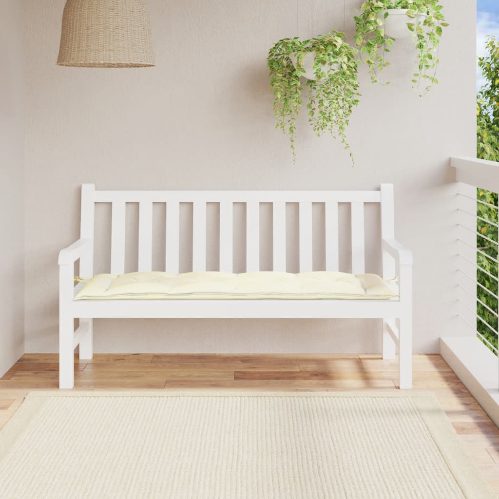 Vidaxl Garden Bench Pushion 150x50x7 cm Oxford Fabric Crèmewit