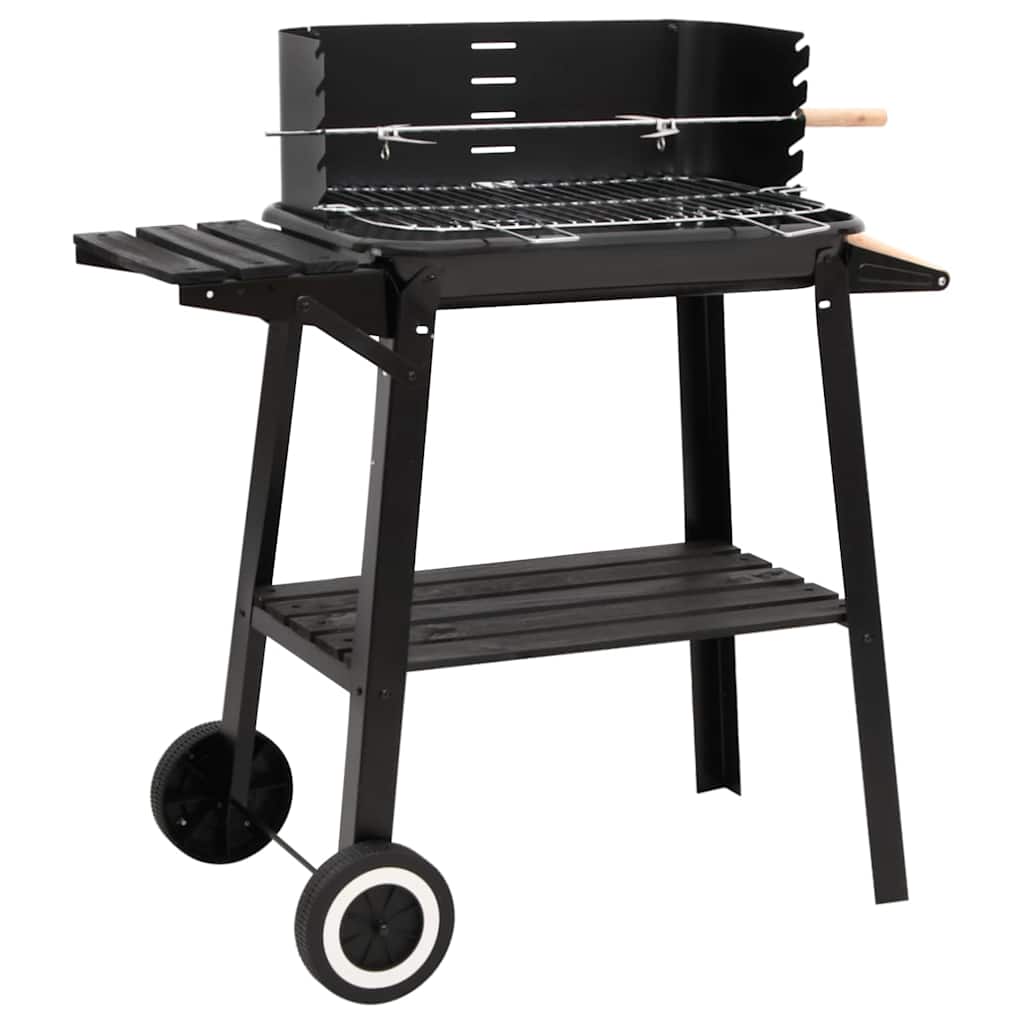 Vidaxl Charcoal Barbecue med hjulstål sort