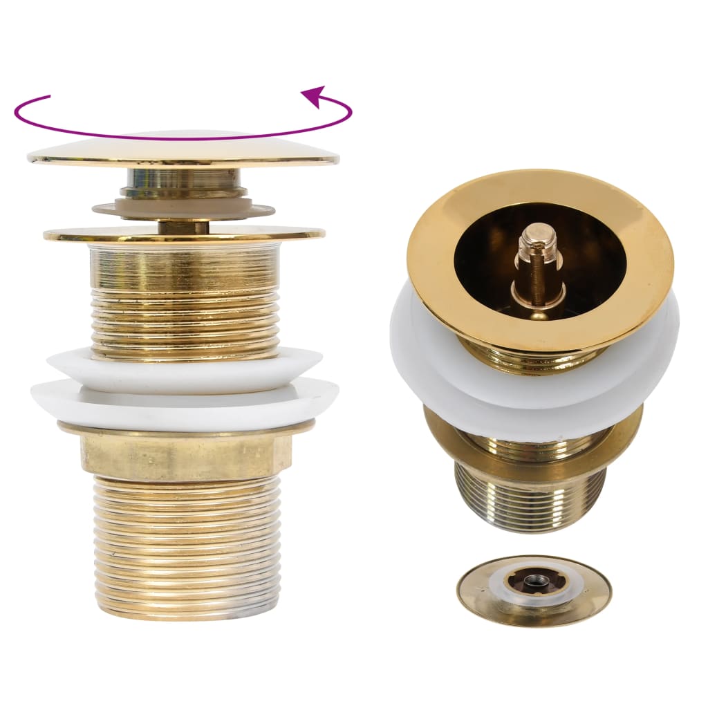 Vidaxl Drain Pop-Up uden overløb 6,4x6,4x9,1 cm guldfarvet