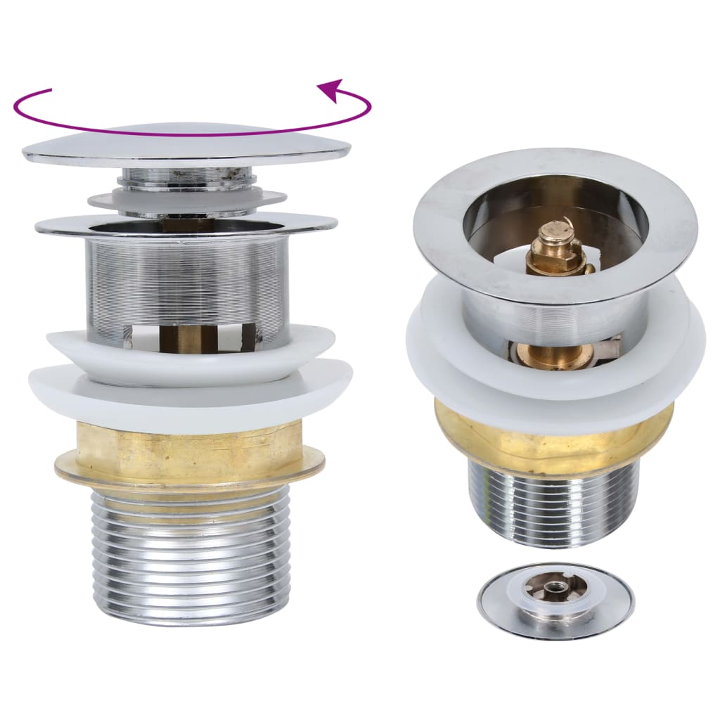 Vidaxl Drain Pop-Up uden overløb 6,4x6,4x9,1 cm sølvfarvet