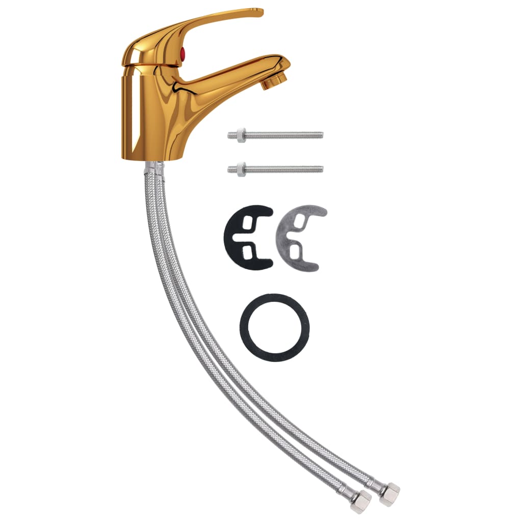 Vidaxl Mixing Tap 13x10 cm guldfarvet