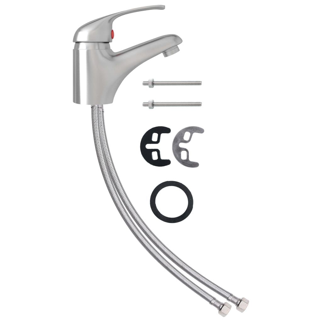 Vidaxl Mixer Tap 13x10 cm sølvfarvet