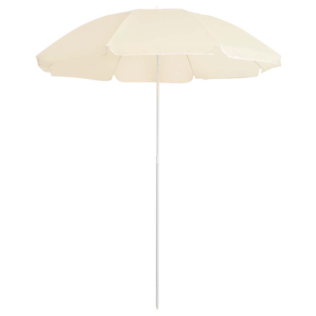 Vidaxl -parasol med stålstang 180 cm sand -farvet