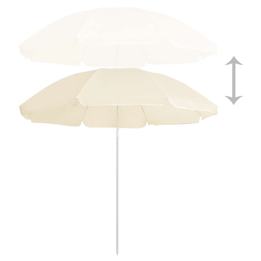 Vidaxl -parasol med stålstang 180 cm sand -farvet