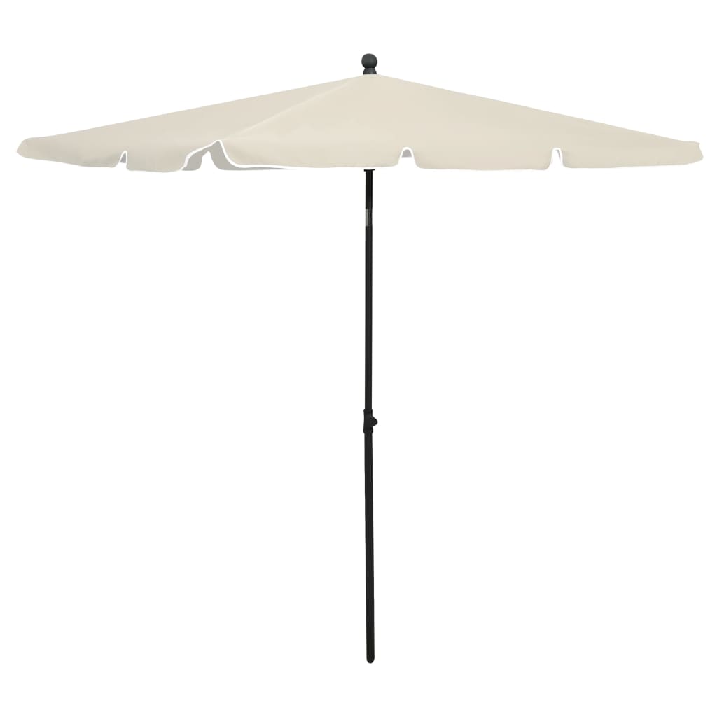 Vidaxl -parasol med pol 210x140 cm sand -farvet