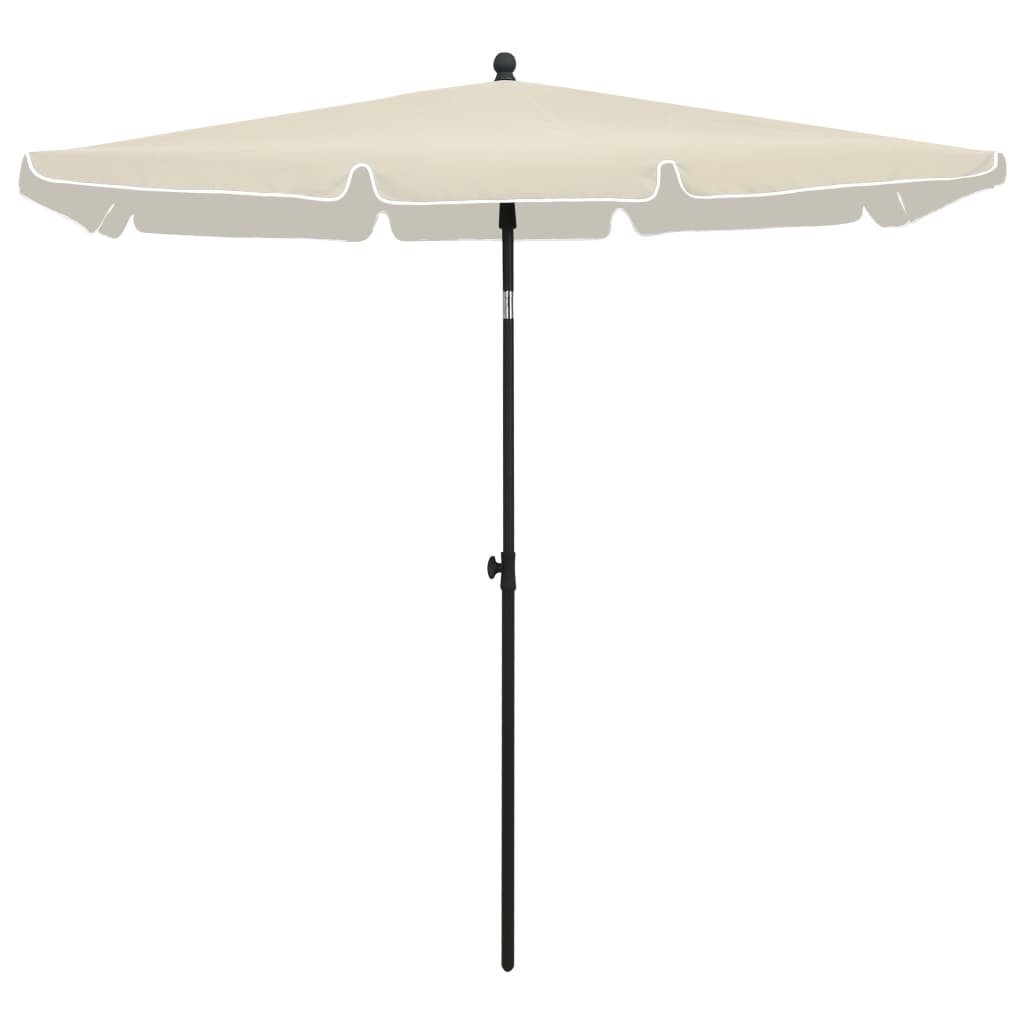 Vidaxl -parasol med pol 210x140 cm sand -farvet