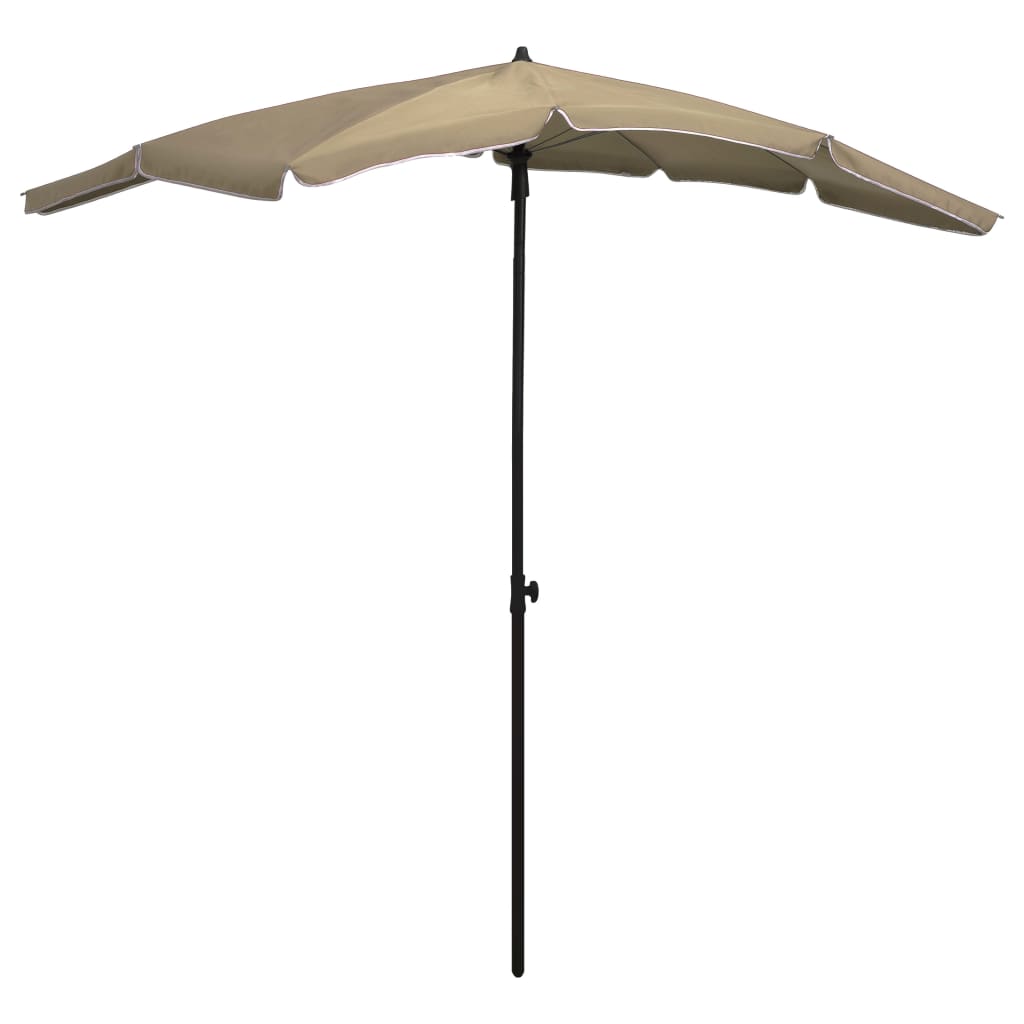 Vidaxl -parasol med pol 200x130 cm taupe