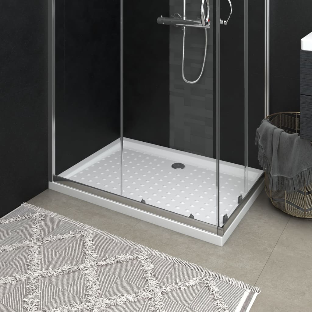 Vidaxl brusebakke med studs 70x100x4 cm abs hvid