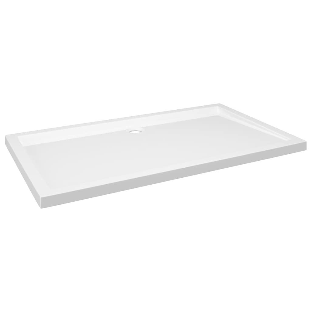 Vidaxl brusebakke rektangulær 70x120 cm abs hvid