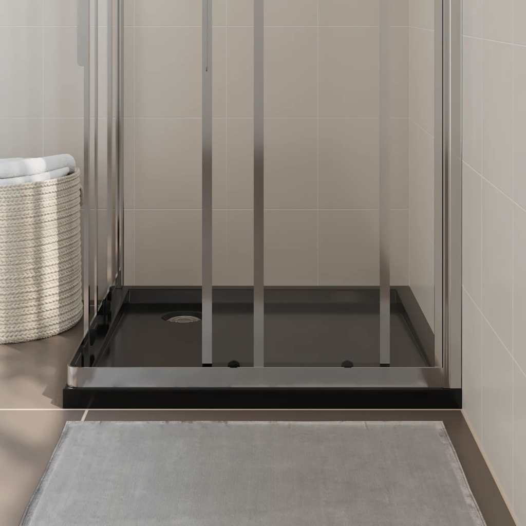 Vidaxl brusebakke firkant 80x80 cm abs sort