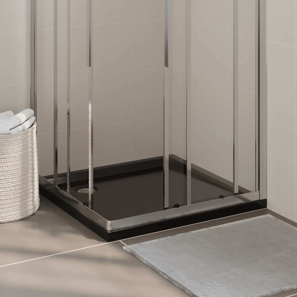 Vidaxl brusebakke firkant 80x80 cm abs sort