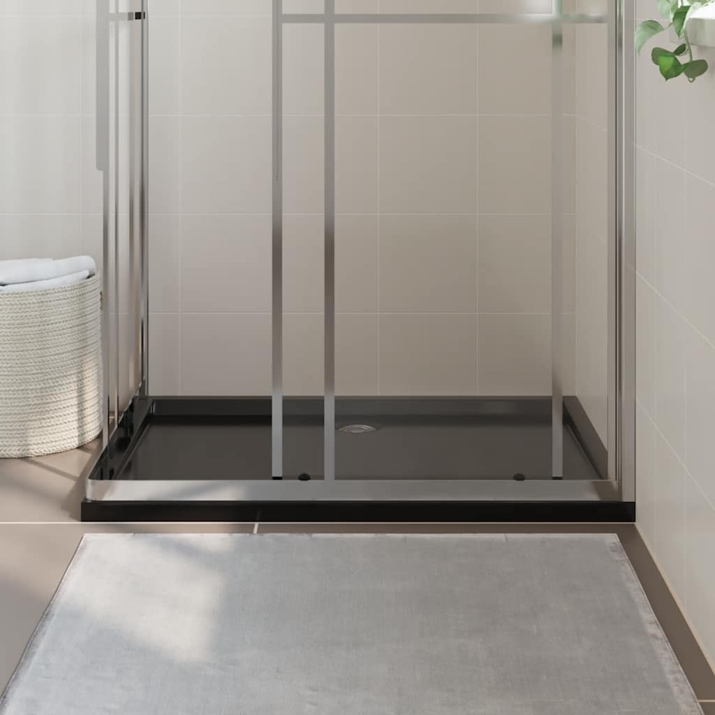 Vidaxl brusebakke rektangulær 80x120 cm abs sort