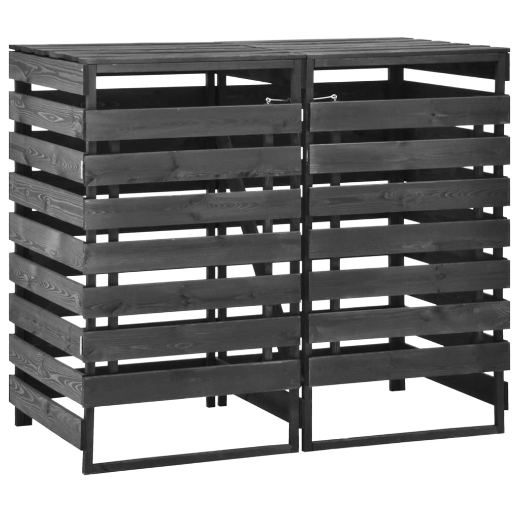 Vidaxl containeropbevaring Dobbelt 140x75x121 cm malet fyrretræ
