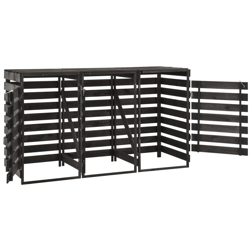 Vidaxl containeropbevaring Triple 210x75x121 cm malet fyrretræ