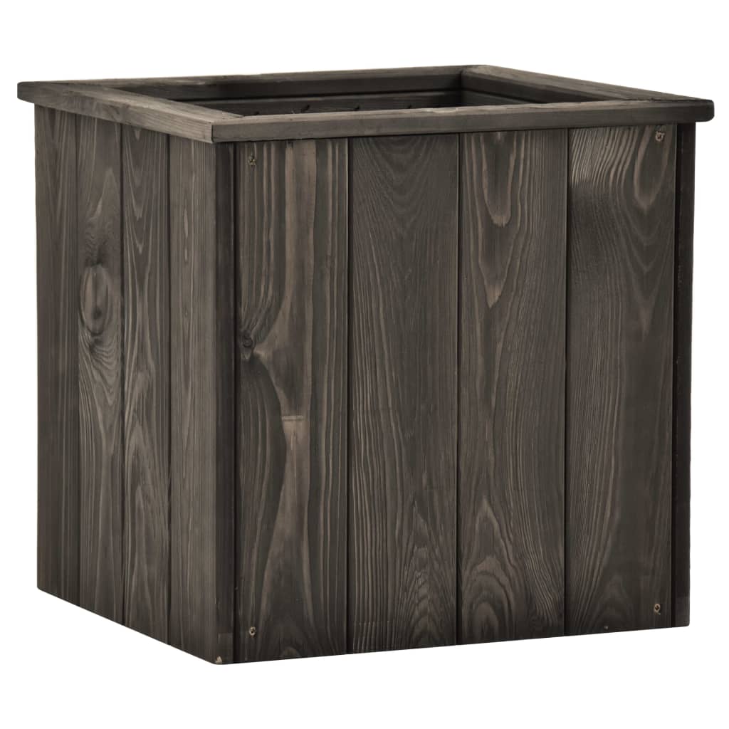 VidaXL Plantekasse hævet 38x41x40 cm massiv fyrretræ mørkegrå