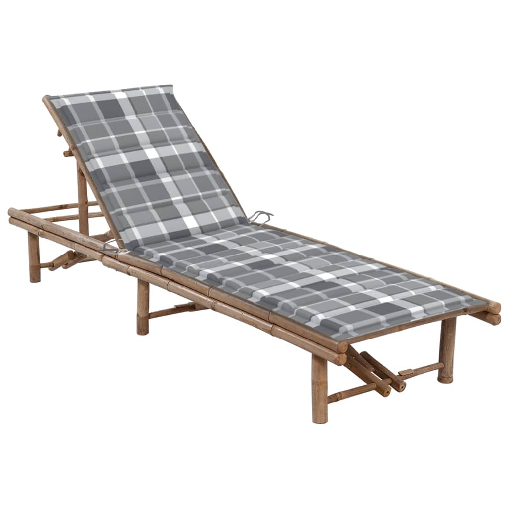 Vidaxl ligbed met kussen bamboe