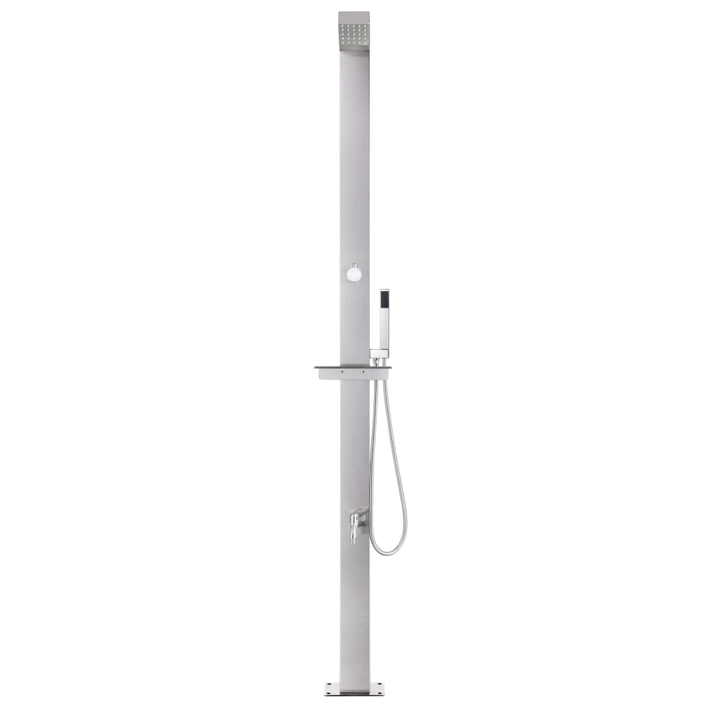 Vidaxl udendørs bruser 220 cm rustfrit stål