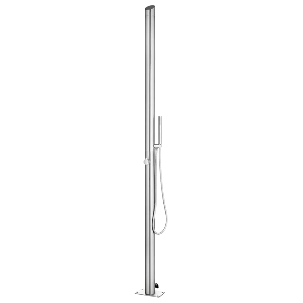 Vidaxl udendørs bruser 220 cm rustfrit stål