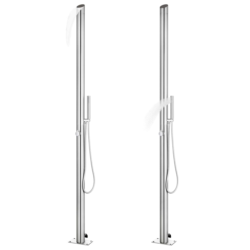 Vidaxl udendørs bruser 220 cm rustfrit stål
