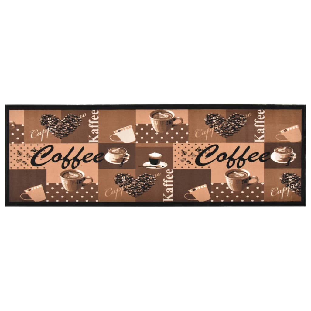 Vidaxl Kitchen Mat vaskbar kaffe 60x300 cm brun