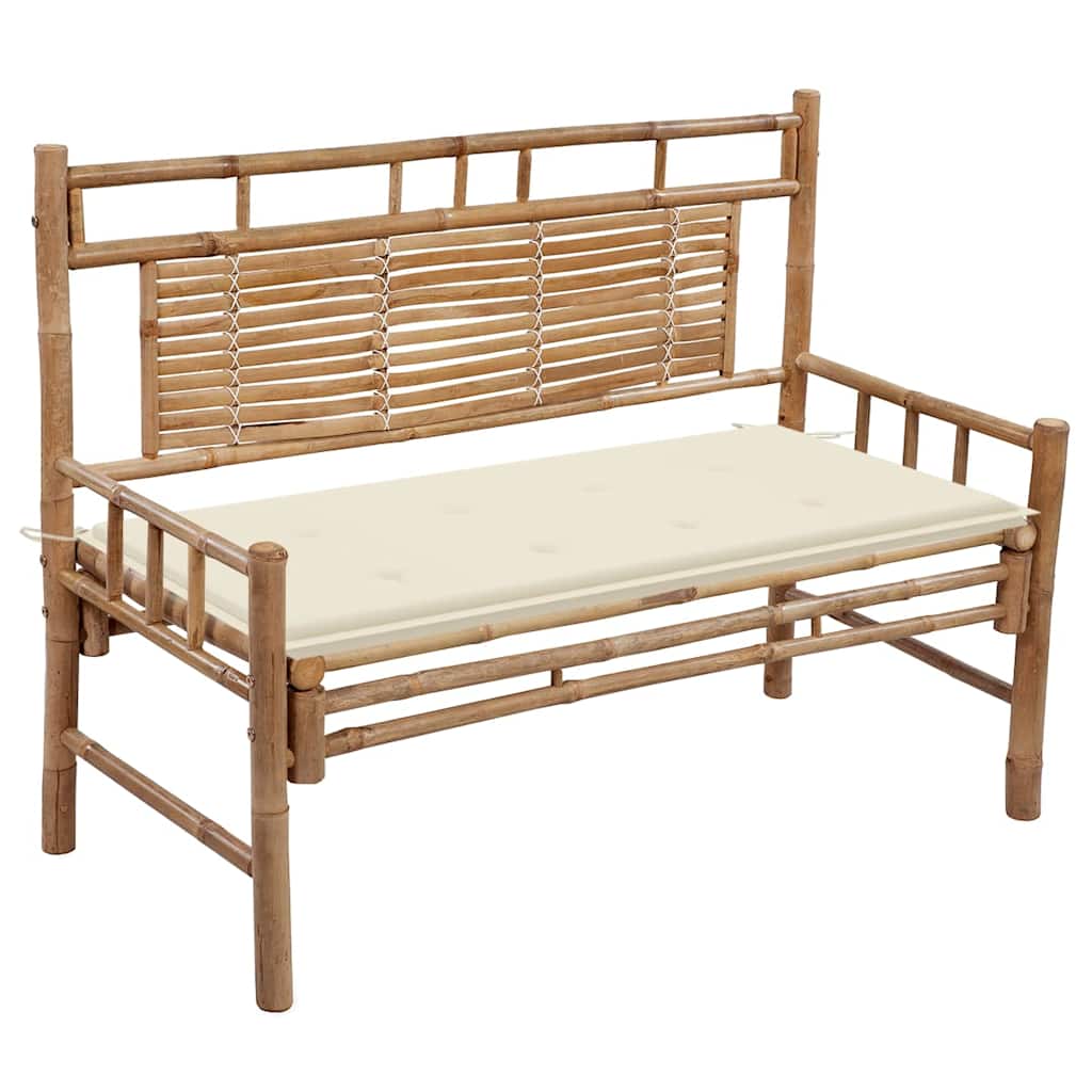 Vidaxl tuinbank met kussen 120 cm bamboe