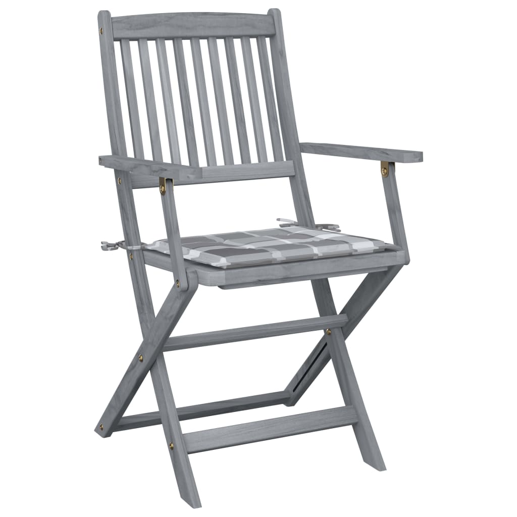 Vidaxl tuinstoelen 2 st inklapbaar met kussens massief acaciahout