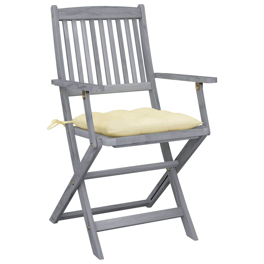 Vidaxl tuinstoelen 2 st inklapbaar met kussens massief acaciahout