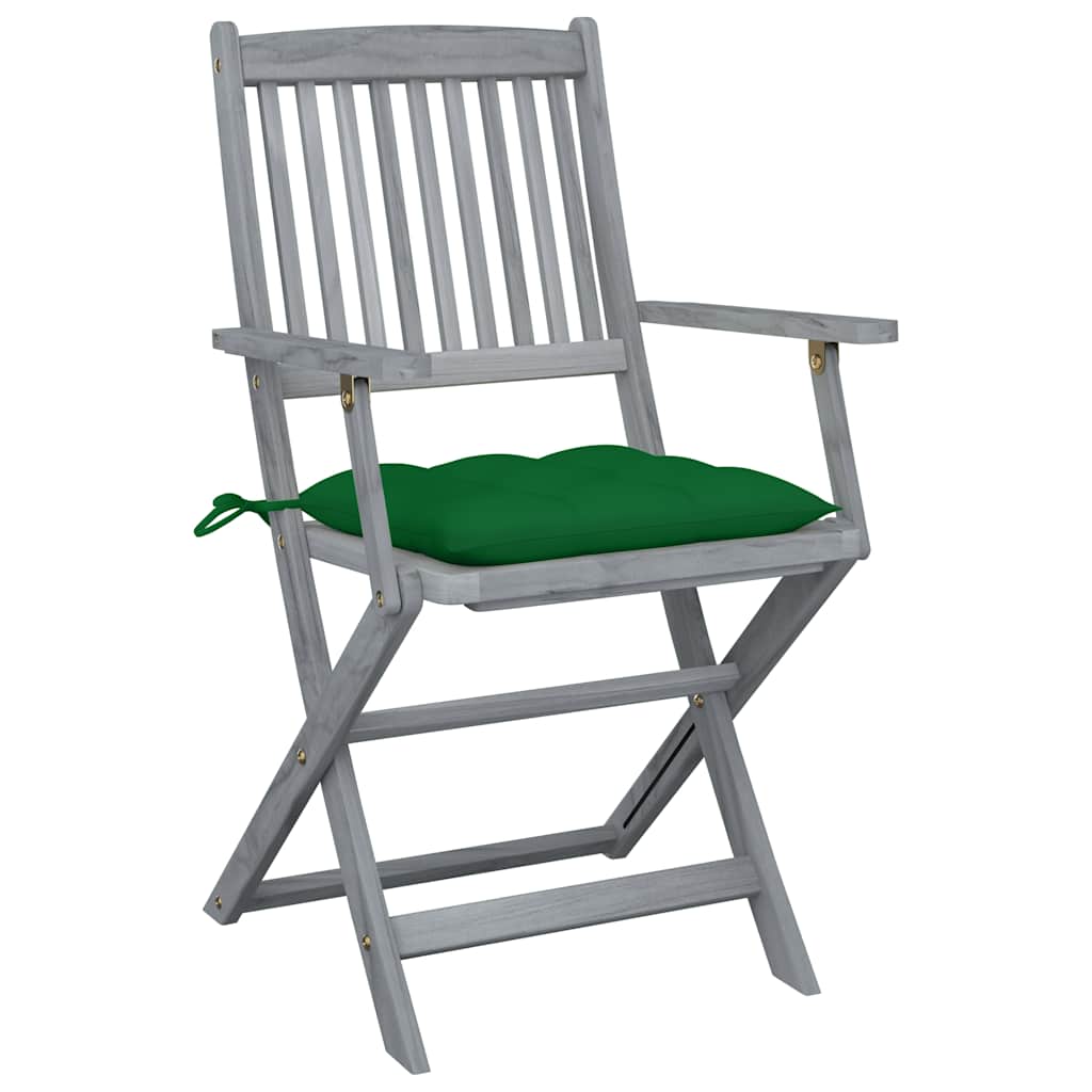 Vidaxl tuinstoelen 2 st inklapbaar met kussens massief acaciahout