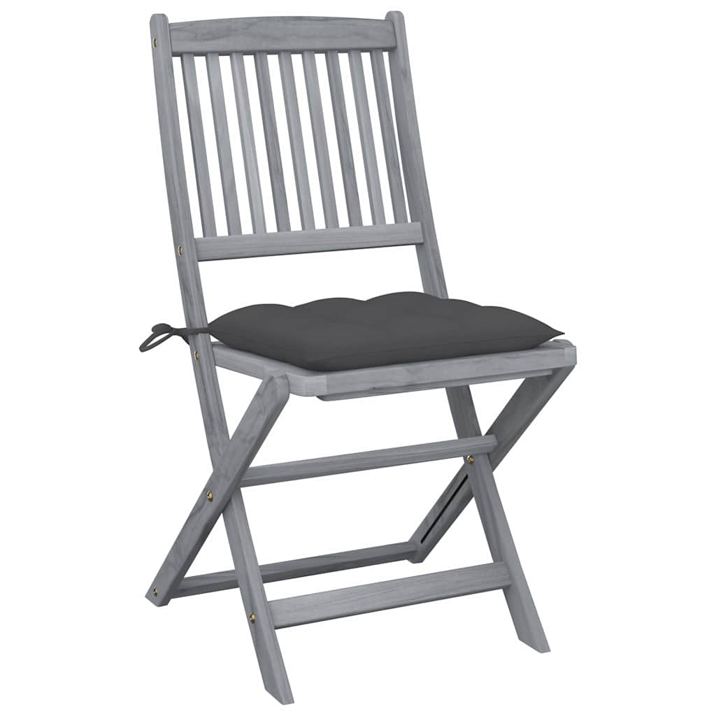 Vidaxl tuinstoelen 4 st inklapbaar met kussens massief acaciahout