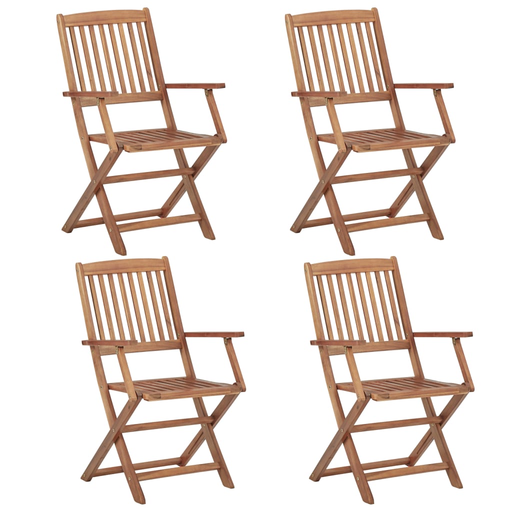 Vidaxl tuinstoelen 4 st inklapbaar met kussens massief acaciahout