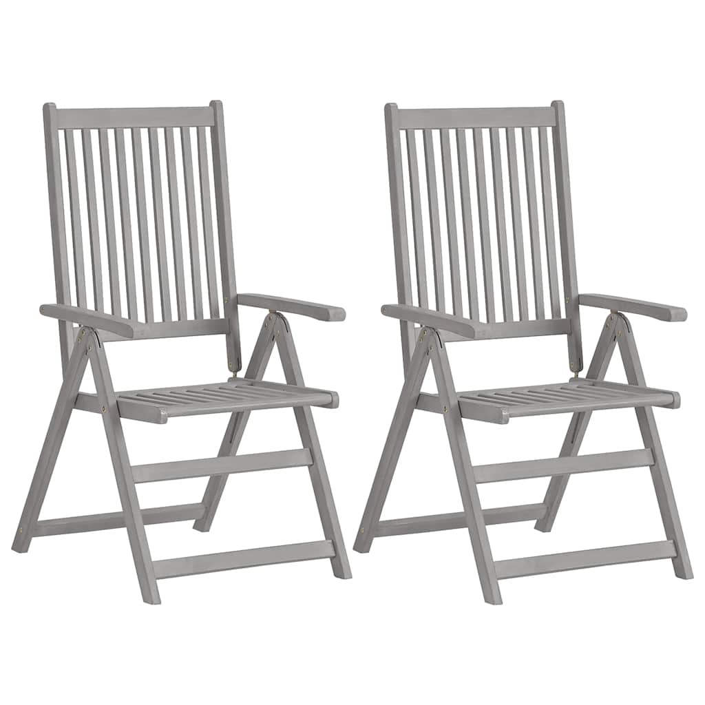 Vidaxl tuinstoelen 2 st verstelbaar met kussens massief acaciahout
