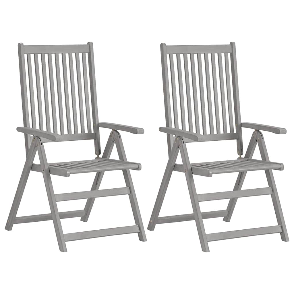 Vidaxl tuinstoelen 2 st verstelbaar met kussens massief acaciahout