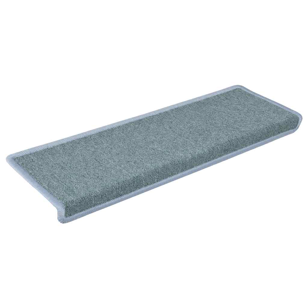 Vidaxl Stair Mats 15 St 65x21x4 cm havblå rektangulær kant