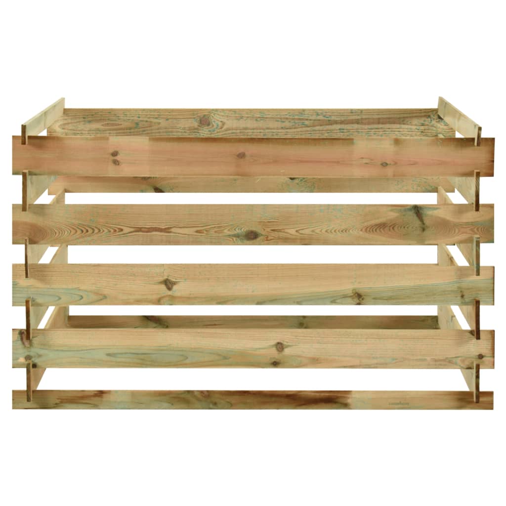 Vidaxl Garden Compost Bin Gelat 120x120x70 cm Imprægneret fyrretræ