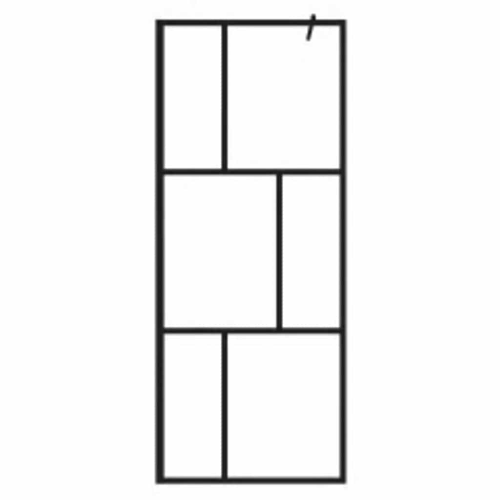 Vidaxl Walk -I brusevæg 80x195 cm hærdet glas sort