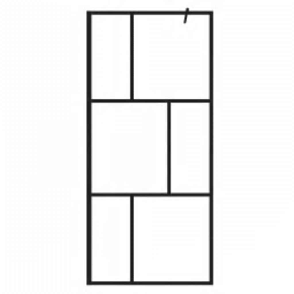 Vidaxl Walk -I brusevæg 90x195 cm hærdet glas sort