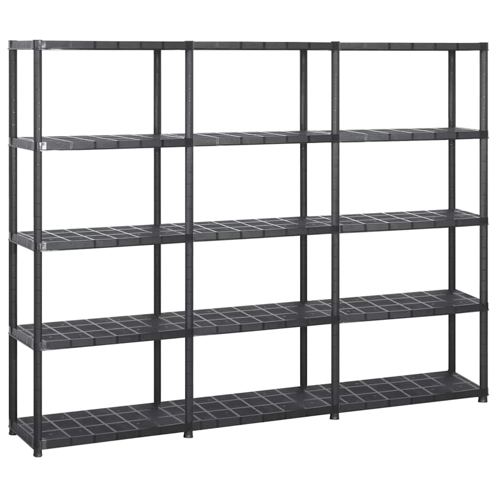 Vidaxx opbevaringsstativ 5-lags 213x38x170 cm plast sort