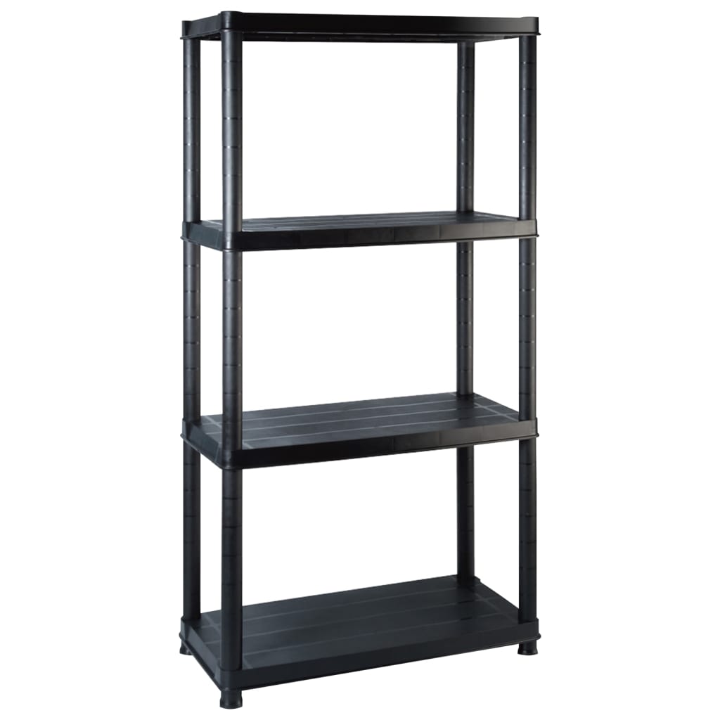 Vidaxx opbevaringsstativ 4-lags 244x30,5x130 cm plast sort