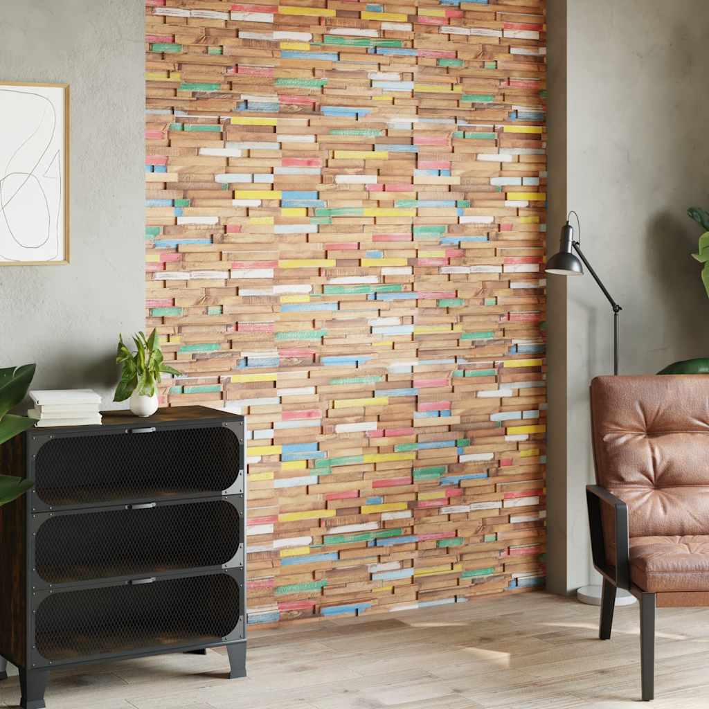 Vidaxl vægpaneler 10 stk 1,03 m² fast teak træ