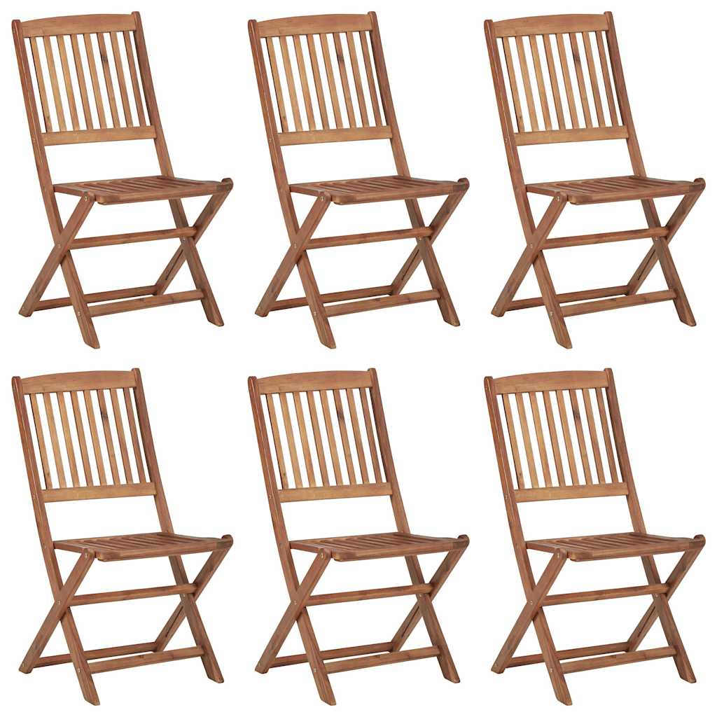 Vidaxl tuinstoelen 6 st inklapbaar met kussens massief acaciahout