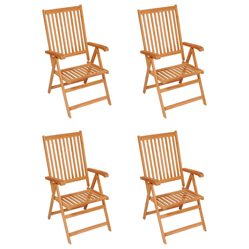 Vidaxl tuinstoelen 4 st met heldergroene kussens massief teakhout