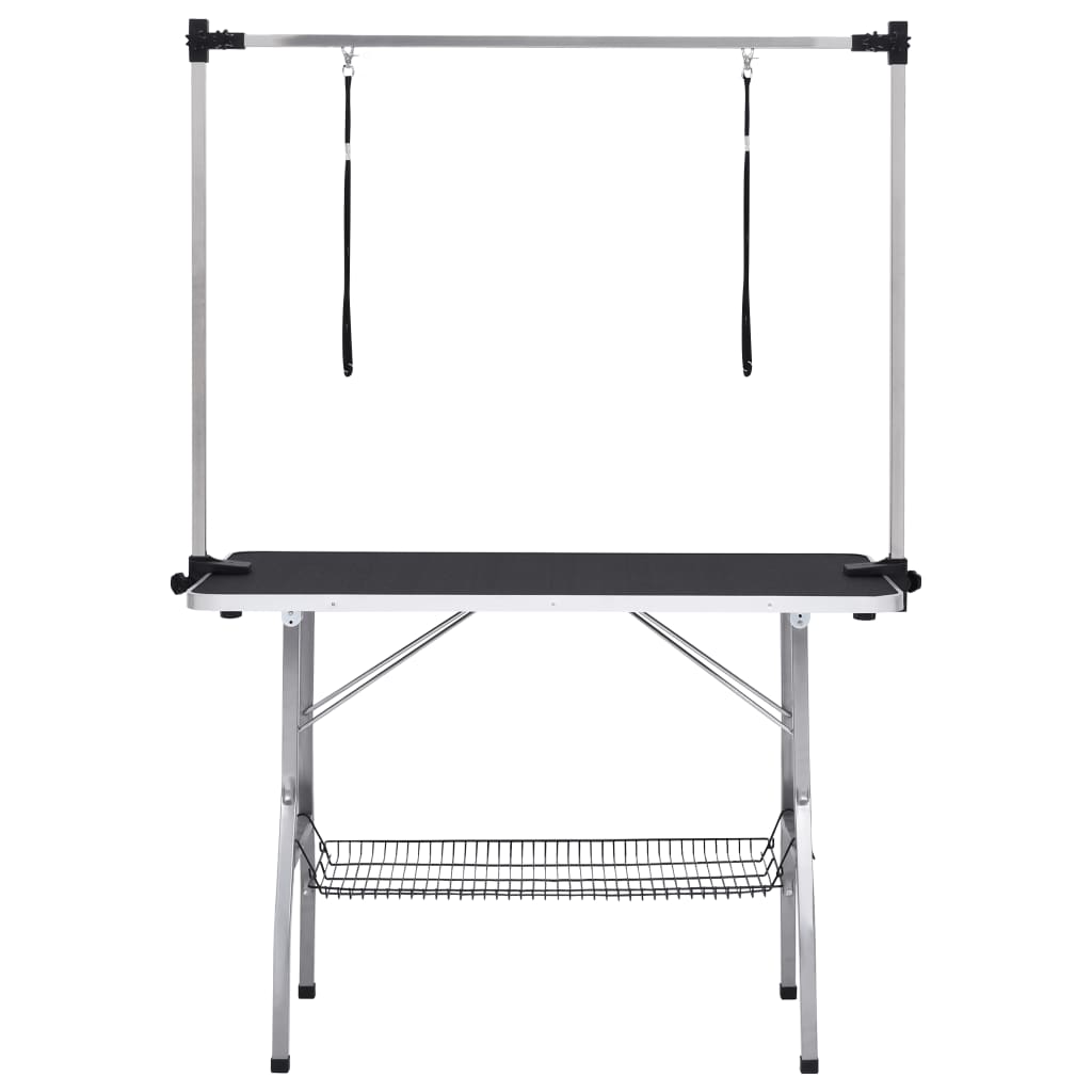 Vidaxl Dog Trim Table justerbar med 2 sløjfer og opbevaringsvidenskab