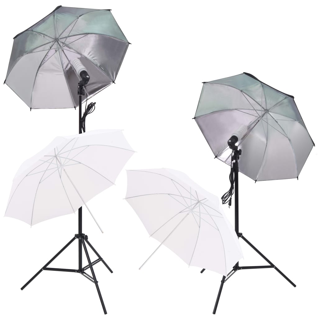 VidaXL fotostudiesæt med softbox-lys, paraplyer, baggrundsreflektor