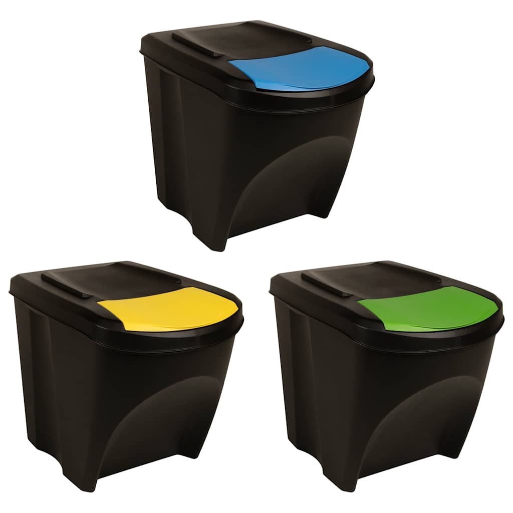 Vidaxl affaldsdåser 3 s stable 75 l anthracit -farvet