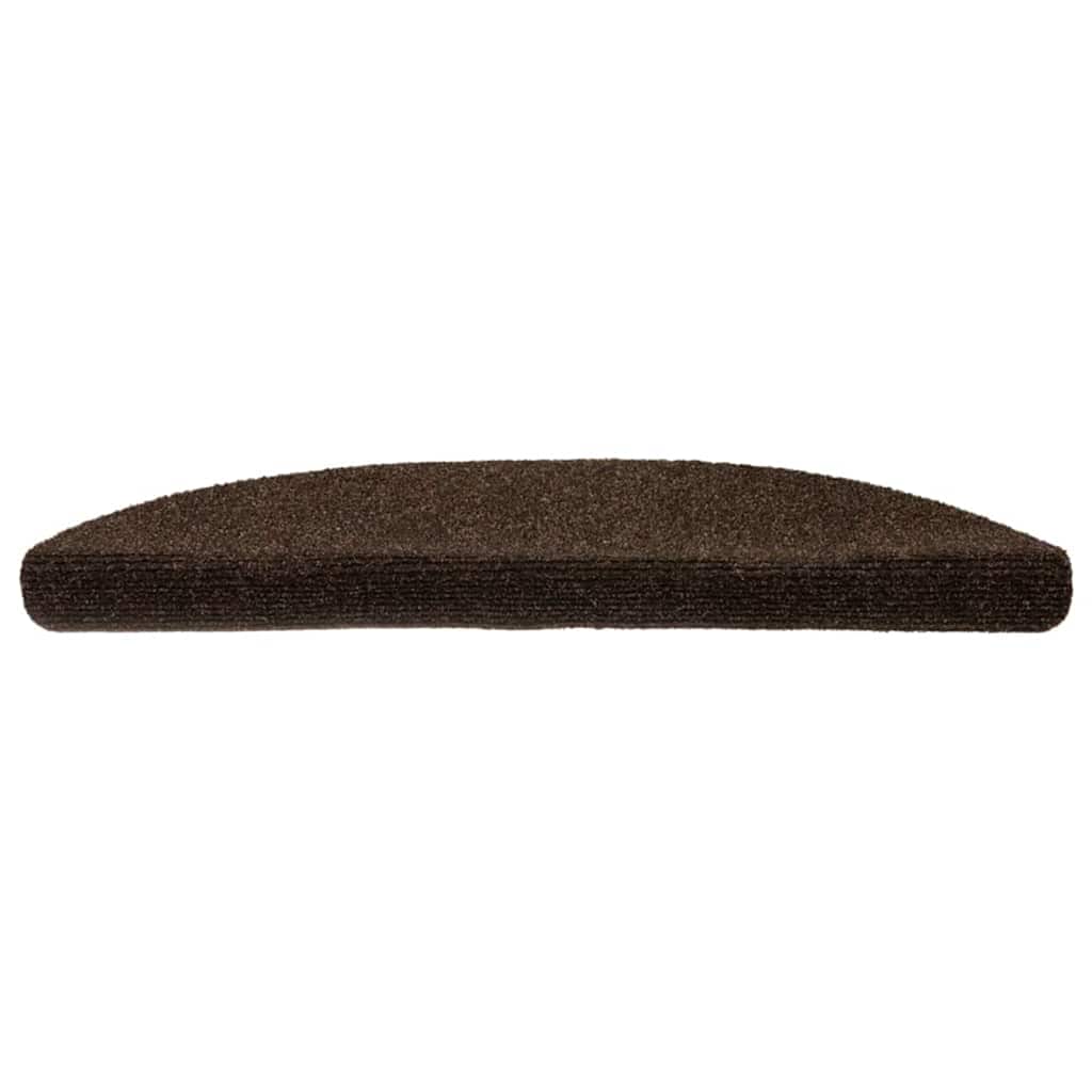 Vidaxl Stair Mats Self -Tilholdte 5 stykker 56x17x3 cm brun halvrund